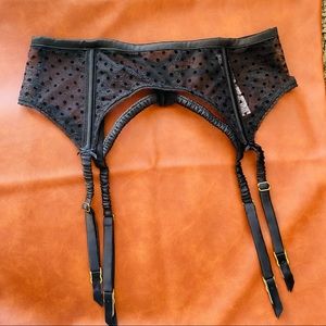 VS Velvet Polka Dot Garter Belt